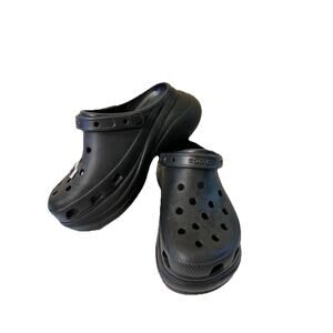 Crocs Classic Bae Clog Platform Iconic Comfort Black Women's Size US 8 Height 3"